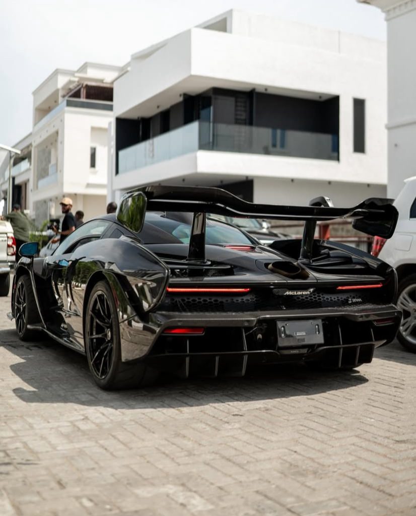 The back of Burnaboy’s McLaren Senna Car