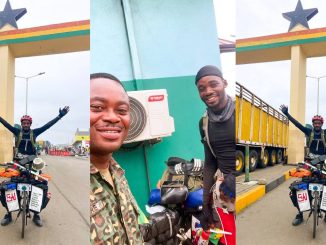 Emmiwuks Arrives Ghana on His Nigeria to USA Bicycle Journey