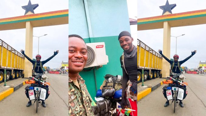 Emmiwuks Arrives Ghana on His Nigeria to USA Bicycle Journey Emmiwuks Arrives Ghana on His Nigeria to USA Bicycle Journey