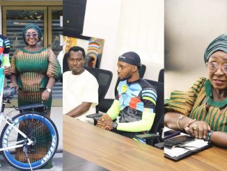Nigerian Cyclist Emmiwuks Meets Ghana’s Minister of Tourism
