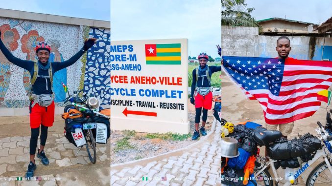 DAY 10: Emmiwuks Nears Ghana as His Bicycle Journey from Nigeria to the USA DAY 10: Emmiwuks Nears Ghana as His Bicycle Journey from Nigeria to the USA