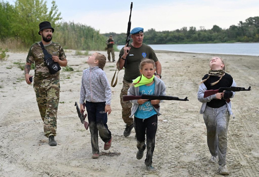 Russian Children as Young as 8 Handle AK-47s and Grenades in Military Camp Drill